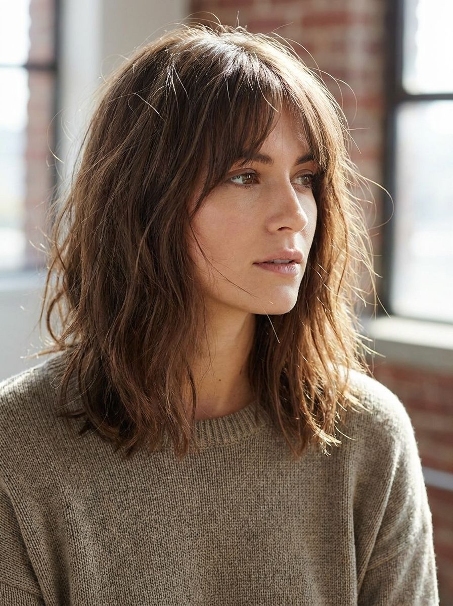 Soft Undone Long Bob mit Pony - Long Bob mit Pony